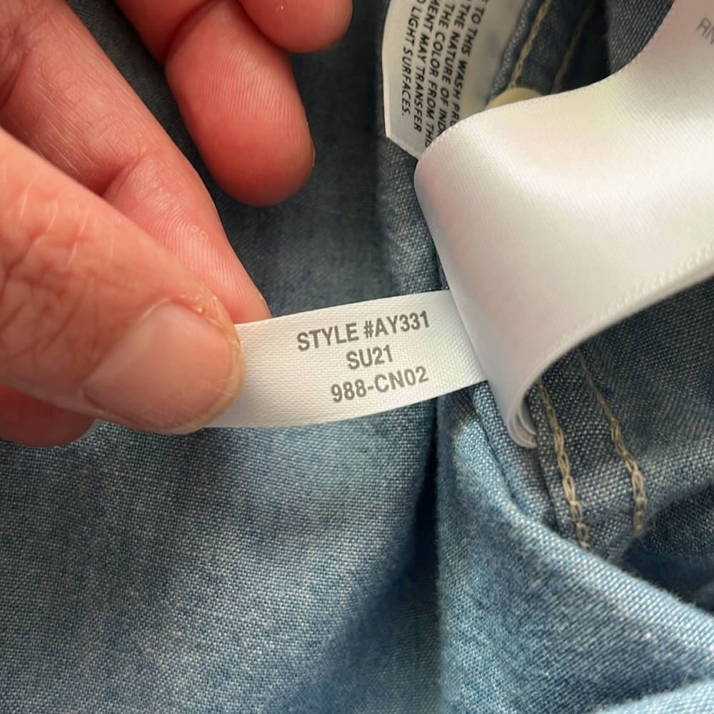 J. Crew classic fit chambray/denim midi shirtdress, woman’s, 8 tall - Picture 7 of 8